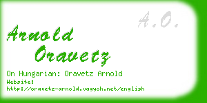 arnold oravetz business card